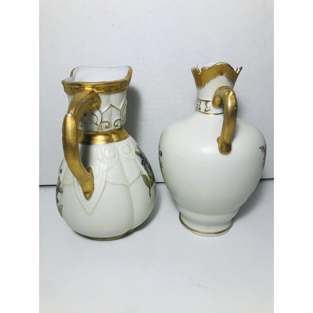 Vintage Porcelain Pitcher and Bud Vase BEAUTIFUL PIECES!! Set Of 2 - Picture 3 of 12